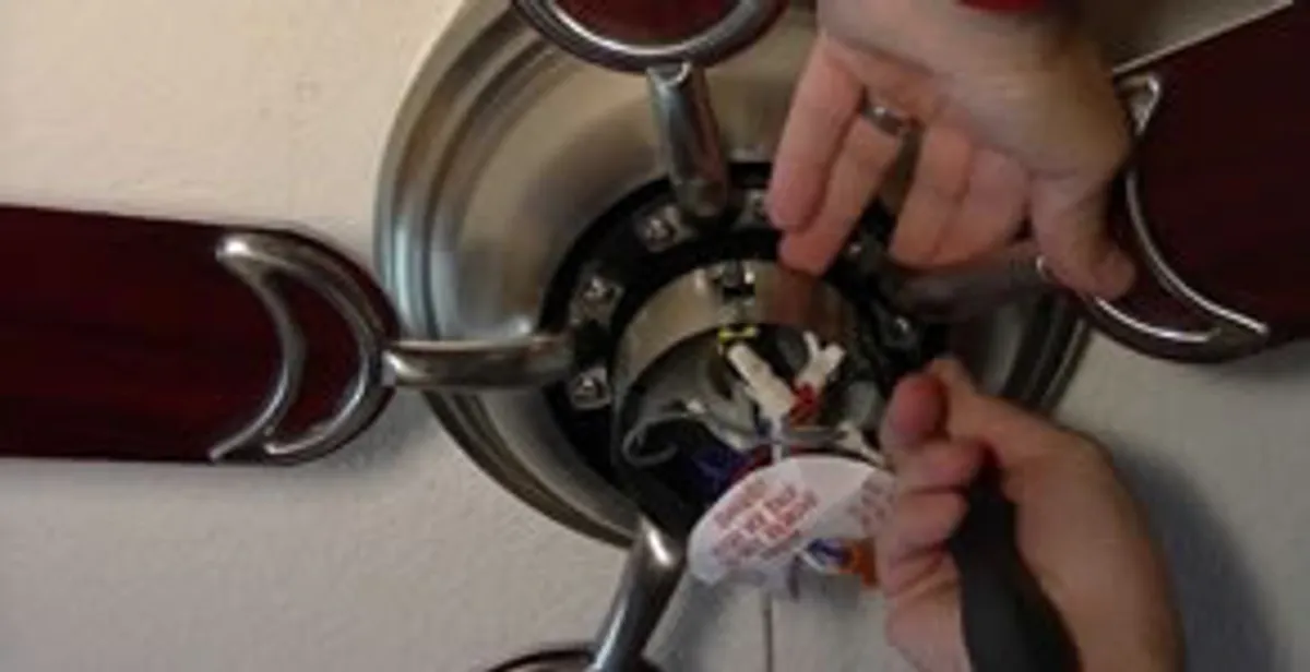 Ceiling fan installation with electrical wiring and mounting by professional electrician in Phoenix, AZ