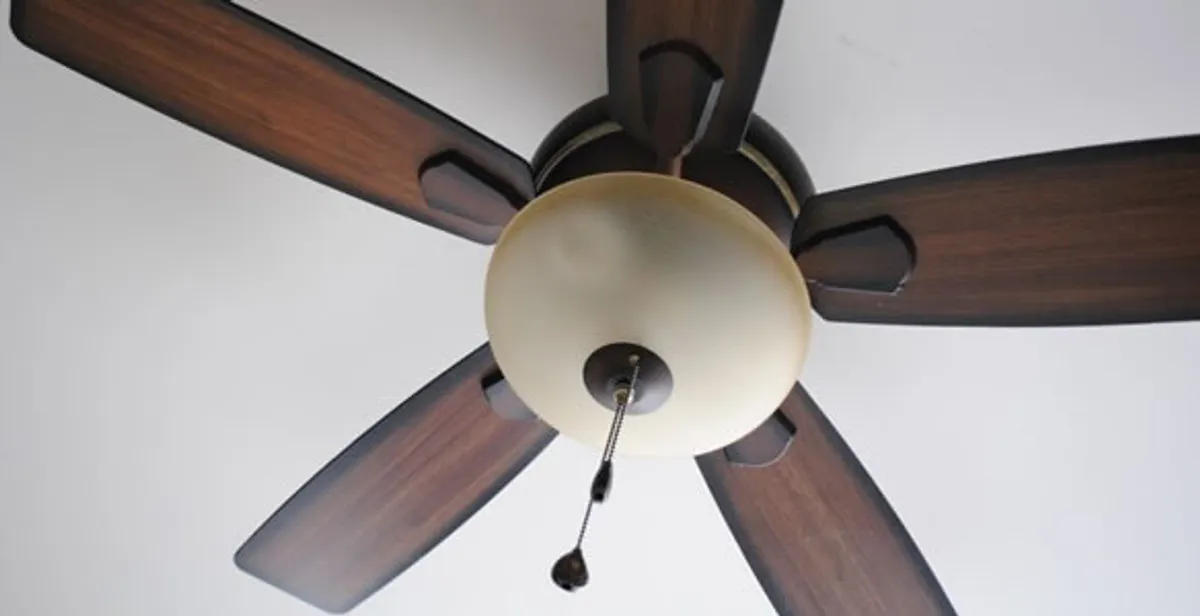 Fully installed ceiling fan with balanced blades and light fixture in Phoenix, AZ