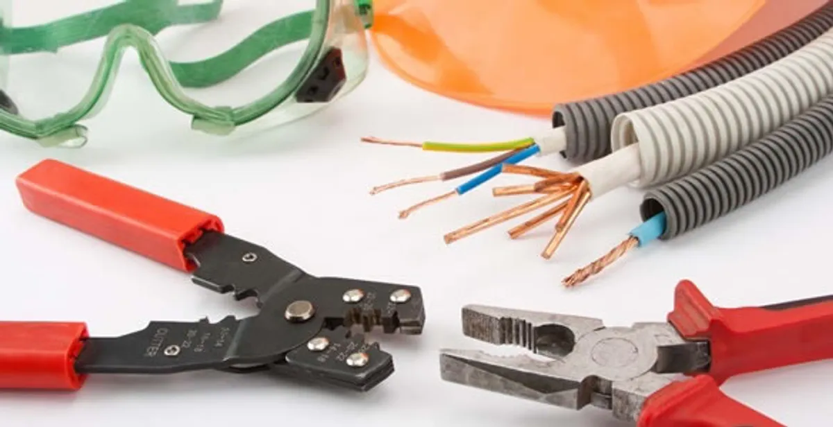 Electrical wiring repair with professional tools and safety equipment in Mesa, AZ
